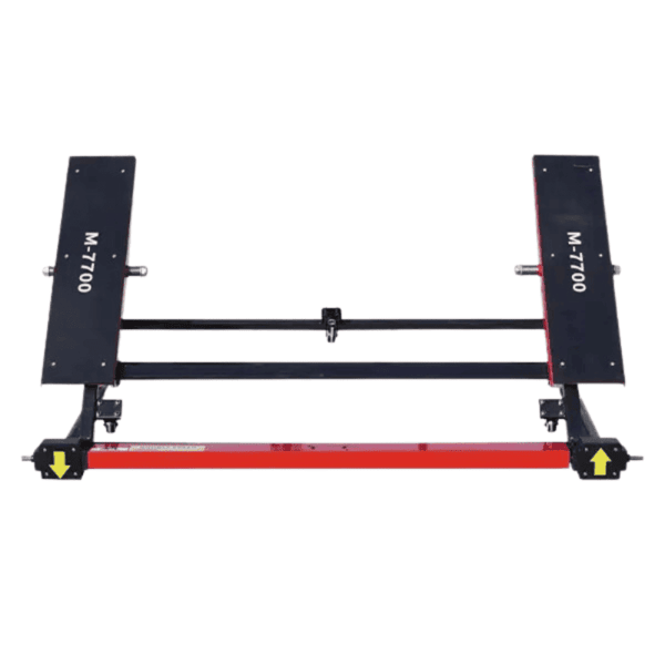 Front view of the Katool KT-M7700 5500 lb portable tilt car lift showing dual lifting platforms and sturdy steel frame.