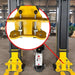 Close-up of the Katool KT-PMRL200 lift base with secure column mounting and heavy-duty structure