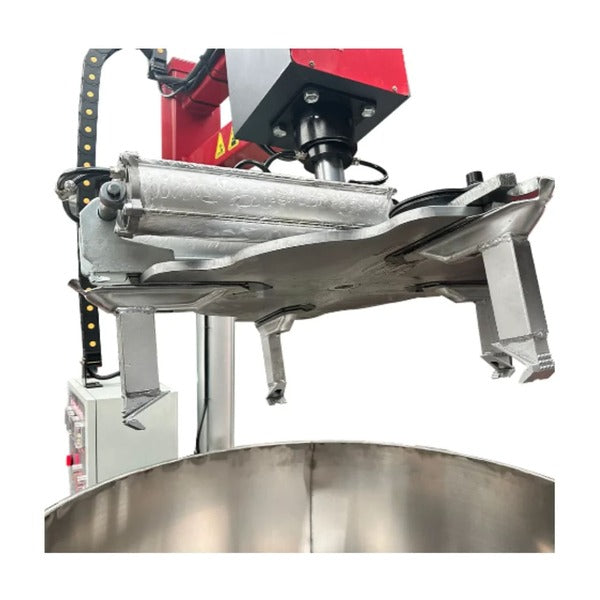 Close-up of the Katool KT-RPM80 rim polishing machine head with heavy-duty polishing attachments for precision alloy wheel finishing.