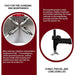 Close-up features of Katool KT-T810 tire changer, including alloy steel jaws, mounting head, and protective rim cover.