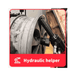 Katool KT-WL70 hydraulic helper applying pressure on a car rim during wheel straightening process.