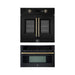 FORNO 2-Piece Kitchen Bundle - 30" Black Single Wall Oven (1333-30), 30" Black Microwave (3093-30)