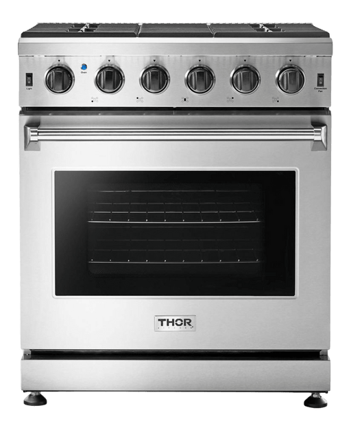 Thor Kitchen 30-Inch Gas Range with 5 Burners, 4.55 cu. ft Oven in Stainless Steel (LRG3001U)