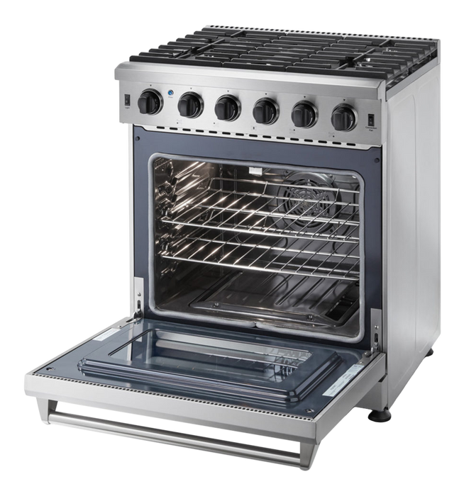Thor Kitchen 30-Inch Gas Range with 5 Burners, 4.55 cu. ft Oven in Stainless Steel (LRG3001U)