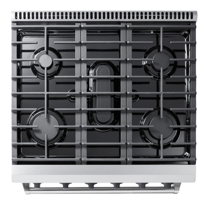 Thor Kitchen 30-Inch Gas Range with 5 Burners, 4.55 cu. ft Oven in Stainless Steel (LRG3001U)