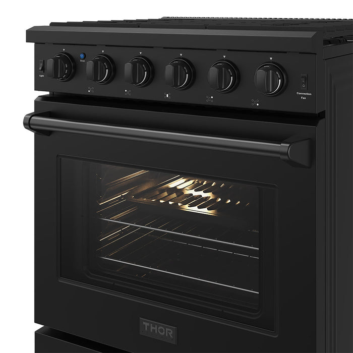 Thor Kitchen 30 Inch L-Series Professional Liquid Propane Range in Black (LRG3001UBLP)