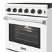 Thor Kitchen 30 Inch L-Series Professional Liquid Propane Range in White - close up of door