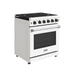 Thor Kitchen 30 Inch L-Series Professional Liquid Propane Range in White - front left side closed