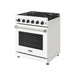 Thor Kitchen 30 Inch L-Series Professional Liquid Propane Range in White - front right side closed
