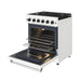Thor Kitchen 30 Inch L-Series Professional Liquid Propane Range in White - front right side open