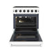 Thor Kitchen 30 Inch L-Series Professional Liquid Propane Range in White - front side open