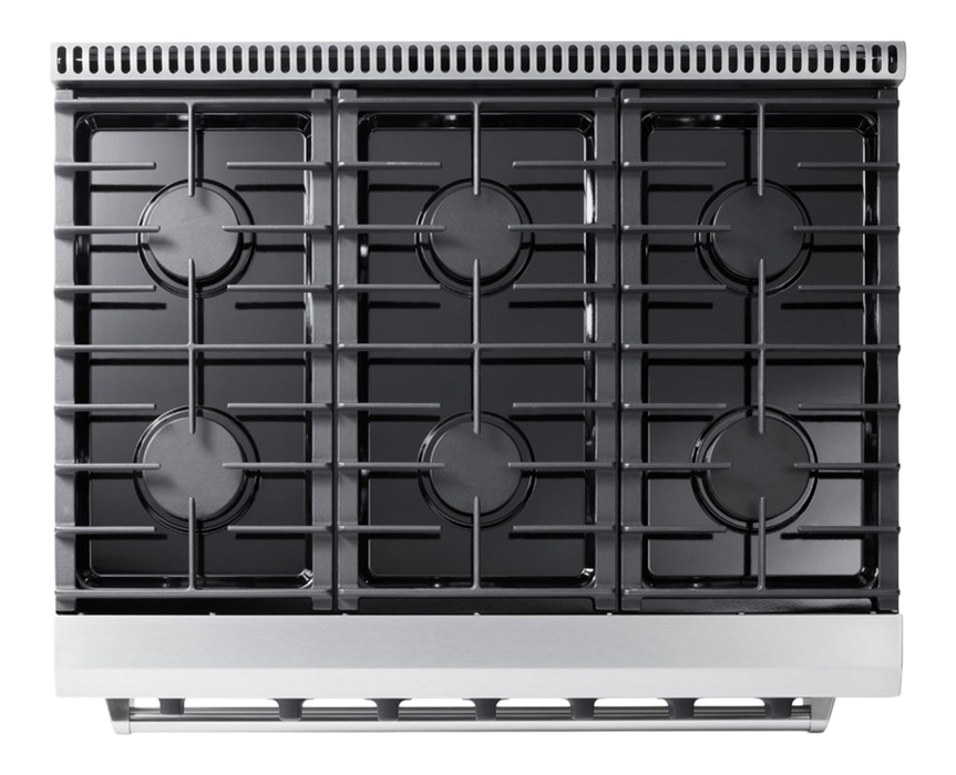 Thor Kitchen 36-Inch 6.0 Cu. Ft Single Oven Professional Gas Range in Stainless Steel (LRG3601U)