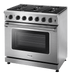 Thor Kitchen 36-Inch 6.0 Cu. Ft Single Oven Professional Gas Range in Stainless Steel (LRG3601U)