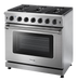 Thor Kitchen 36-Inch 6.0 Cu. Ft Single Oven Professional Gas Range in Stainless Steel (LRG3601U)