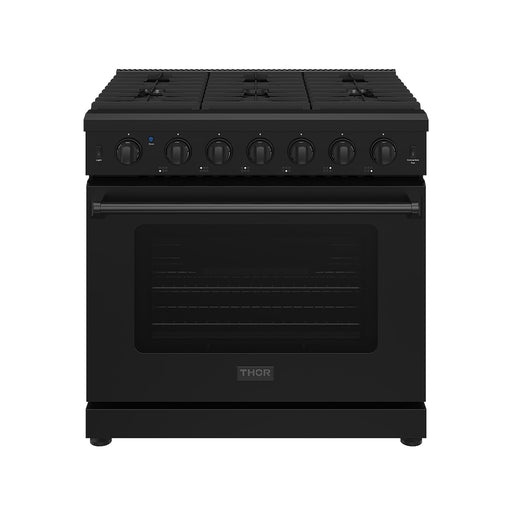 Thor Kitchen 36 Inch L-Series Professional Liquid Propane Range in Black