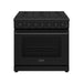 Thor Kitchen 36 Inch L-Series Professional Liquid Propane Range in Black