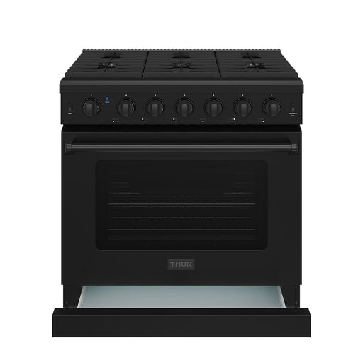 Thor Kitchen 36 Inch L-Series Professional Gas Range in Black (LRG3601UB)
