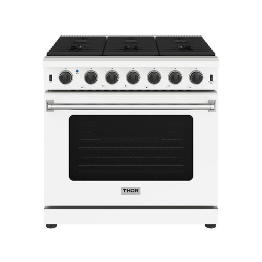 Thor Kitchen 36 Inch L-Series Professional Gas Range in White