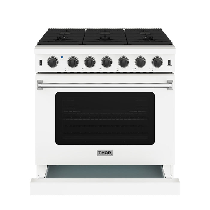 Thor Kitchen 36 Inch L-Series Professional Gas Range in White (LRG3601UW)