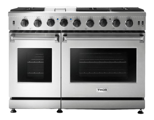 Thor Kitchen 48-Inch 6.8 cu. ft. Double Oven Gas Range in Stainless Steel (LRG4807U)