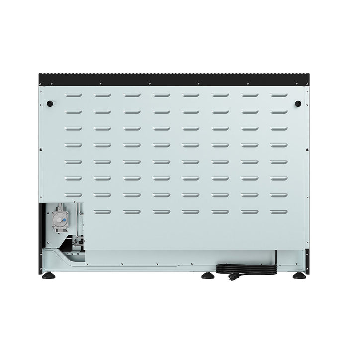 Thor Kitchen 48 Inch L-Series Professional Liquid Propane Range in Black - back side