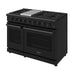 Thor Kitchen 48 Inch L-Series Professional Liquid Propane Range in Black - front right side closed