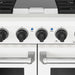 Thor Kitchen 48 Inch L-Series Professional Liquid Propane Range in White - close up of knobs