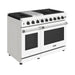 Thor Kitchen 48 Inch L-Series Professional Liquid Propane Range in White - front left side closed