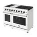 Thor Kitchen 48 Inch L-Series Professional Liquid Propane Range in White - front right side closed