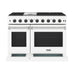 Thor Kitchen 48 Inch L-Series Professional Liquid Propane Range in White - front side drawer open