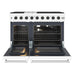 Thor Kitchen 48 Inch L-Series Professional Liquid Propane Range in White - front side open