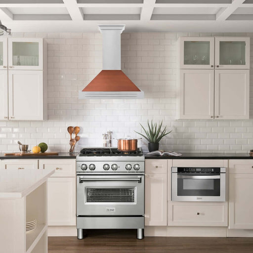 ZLINE Convertible Stainless Steel Range Hood with Copper Shell and Stainless Steel Handle with Size Options (KB4STX-C)