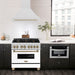 ZLINE Autograph Edition 36 in. Satin Stainless Steel Wall Mount Range Hood with Accent Handle (8654SNZ-36)