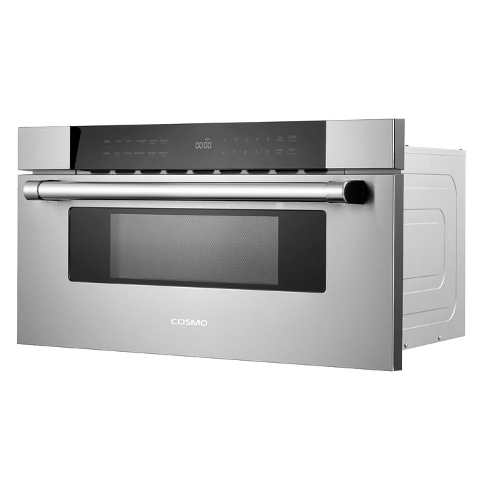 Cosmo 30 in. Built-in Microwave Drawer with Automatic Presets, Touch Controls, Defrosting Rack and 1.2 cu. ft. Capacity in Stainless Steel - COS-MWD3012GSS