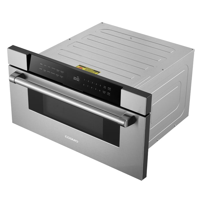 Cosmo 30 in. Built-in Microwave Drawer with Automatic Presets, Touch Controls, Defrosting Rack and 1.2 cu. ft. Capacity in Stainless Steel - COS-MWD3012GSS