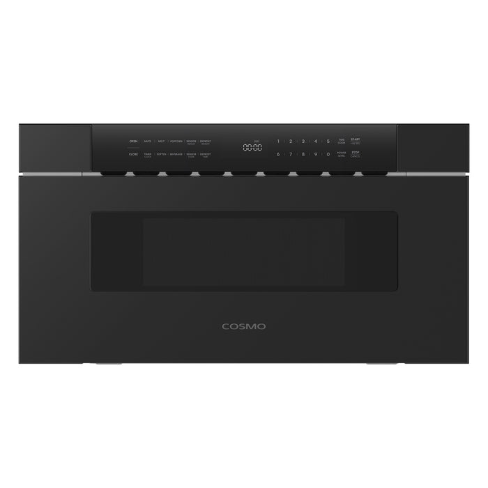 Cosmo 30 in. Haven Collection 1.2 cu. ft. Built-in Microwave Drawer, Presets, Touch Controls, Defrosting Rack, Matte Black - COS-MWD3012NHBK