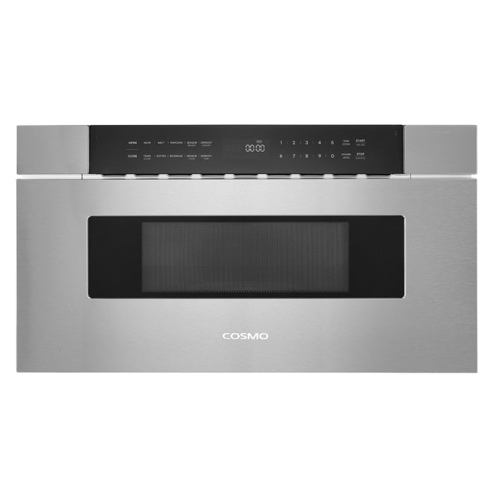 Cosmo 30 in. Built-in Microwave Drawer with Automatic Presets, Touch Controls, Defrosting Rack and 1.2 cu. ft. Capacity in Stainless Steel - COS-MWD3012NHSS