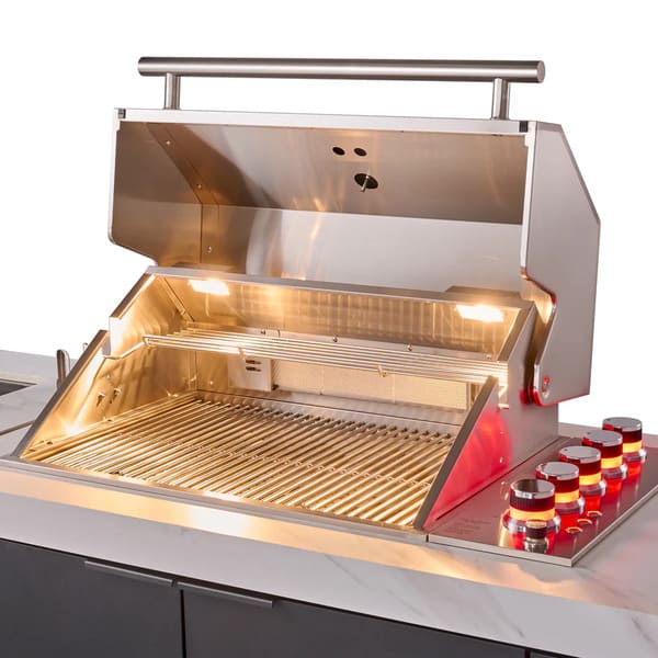 FORNO Rimini Outdoor Kitchen 30-Inch BBQ 62,000 BTU, 4.8 cu.ft. Beverage Center, Stainless Steel Sink, White Countertops FODKT2575WHT