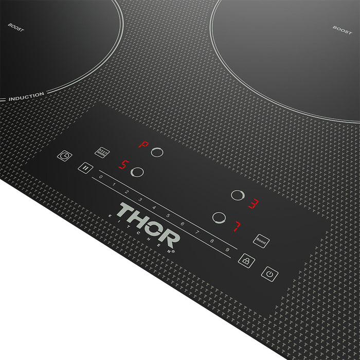 Thor Kitchen 30 in. 4 Burner Element Induction Cooktop in Black with Touch Controls (PIH30)
