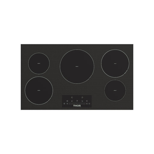Thor Kitchen 36 Inch 5-Element Induction Cooktop in Black with Touch Controls