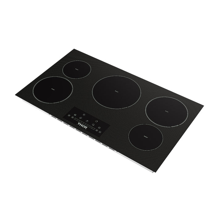 Thor Kitchen 36 Inch 5-Element Induction Cooktop in Black with Touch Controls (PIH36)