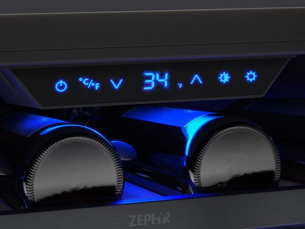 ZEPHYR Black Stainless Single Zone Beverage Cooler PRB24C01CBSG