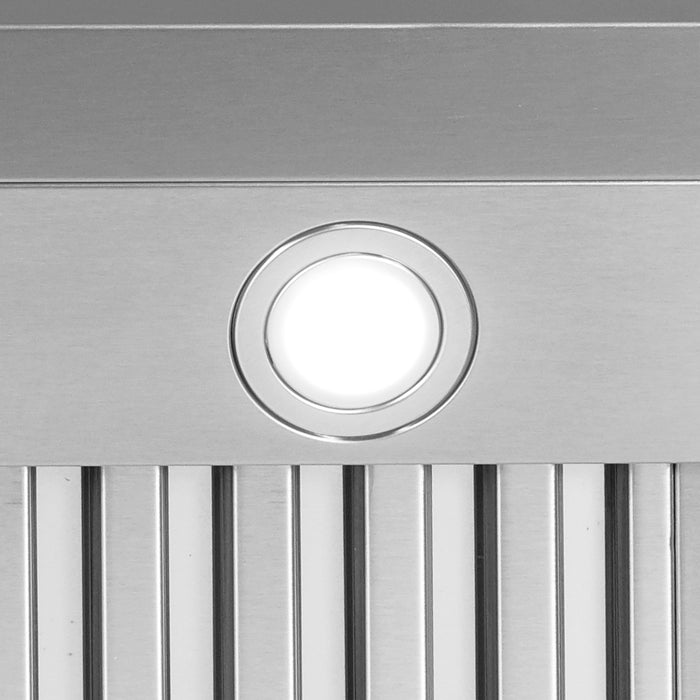 Cosmo 48 in. Under Cabinet Range Hood with Push Button Controls, Permanent Filters, 3-Speed Fan and LED Lights in Stainless Steel - COS-QB48