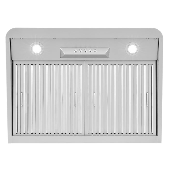 Cosmo 30 in. Ducted Under Cabinet Range Hood in Stainless Steel with Push Button Controls, LED Lighting and Permanent Filters - COS-QB75