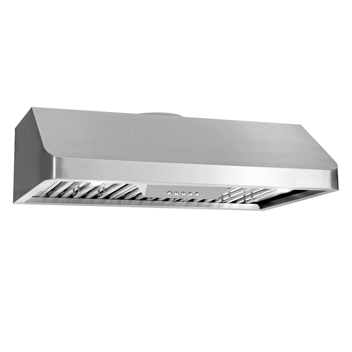 Cosmo 36" Under Cabinet Stainless Steel Range Hood with Push Button Controls - COS-QB90