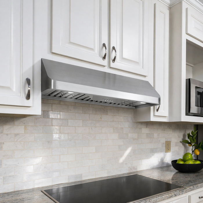 Cosmo 36" Under Cabinet Stainless Steel Range Hood with Push Button Controls - COS-QB90