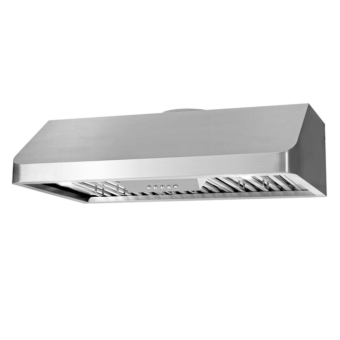 Cosmo 36" Under Cabinet Stainless Steel Range Hood with Push Button Controls - COS-QB90