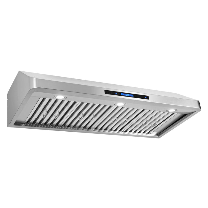 Cosmo 48 in. Ducted Under Cabinet Range Hood with Soft-Touch Controls, Permanent Filters, 4-Speed Fan, LED Lights in Stainless Steel - COS-QS48
