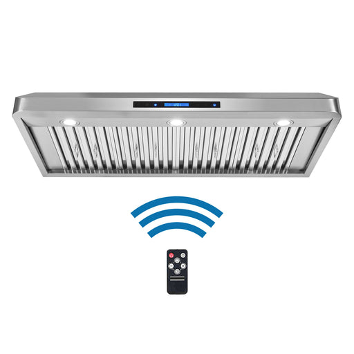 Cosmo 48 in. Ducted Under Cabinet Range Hood with Soft-Touch Controls, Permanent Filters, 4-Speed Fan, LED Lights in Stainless Steel - COS-QS48