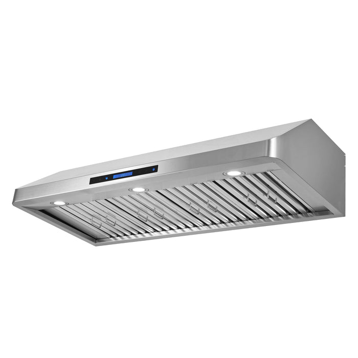 Cosmo 48 in. Ducted Under Cabinet Range Hood with Soft-Touch Controls, Permanent Filters, 4-Speed Fan, LED Lights in Stainless Steel - COS-QS48